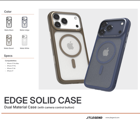 JTLEGEND Edge Solid Case with MagSafe for Apple iPhone 17 Series (2025) (with Camera Control Button)