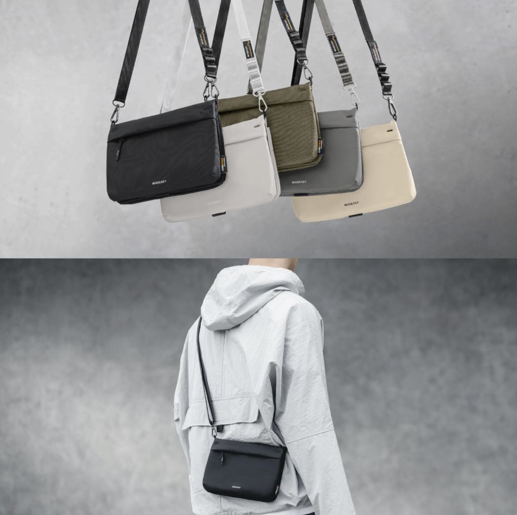 MAGEASY 2L Sacoche Utility Crossbody Bag + Strap Phone Lanyard 20mm
