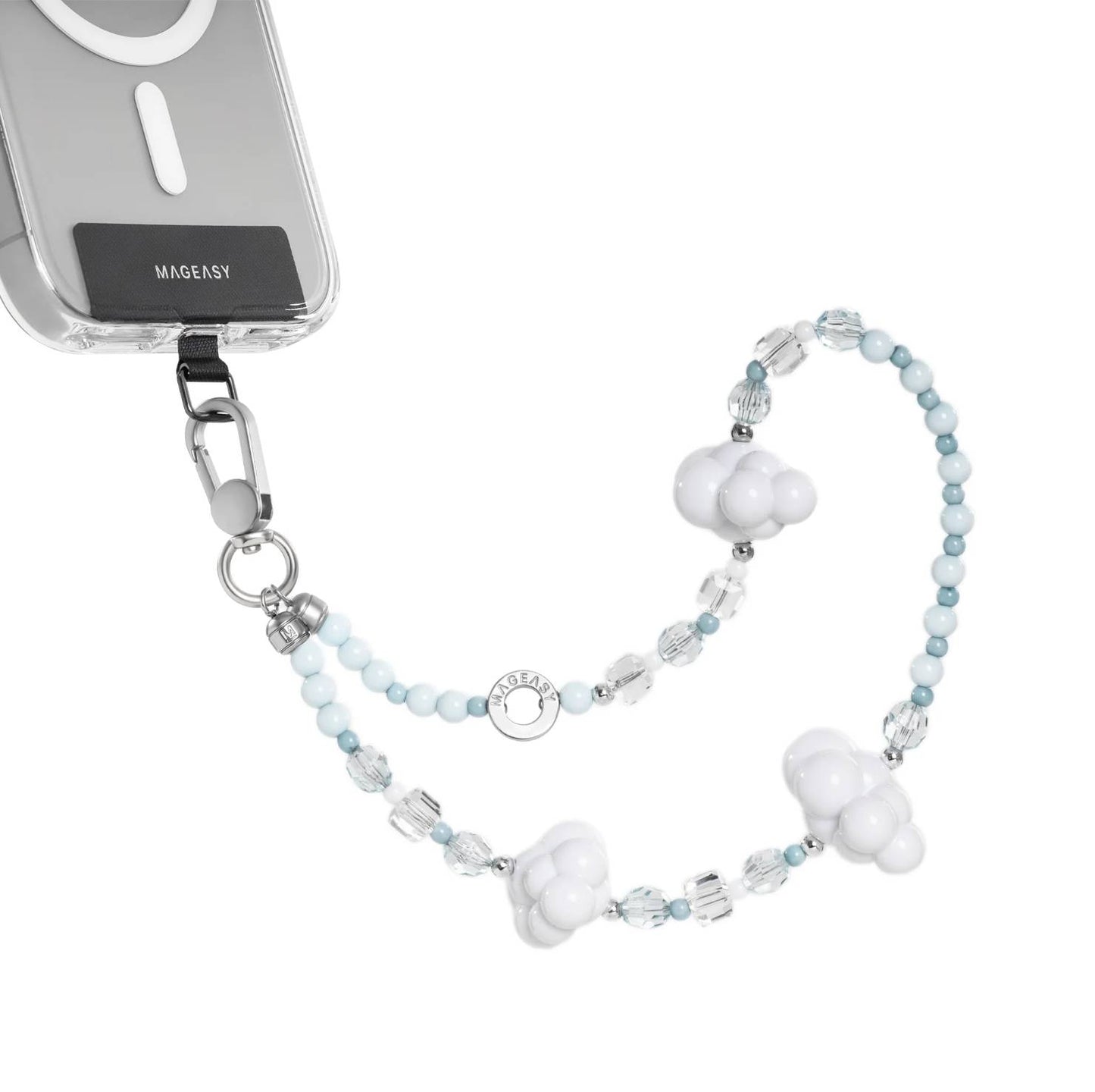 MAGEASY Beaded Wrist Strap + Strap Card Snap Hook (with Strap Card)