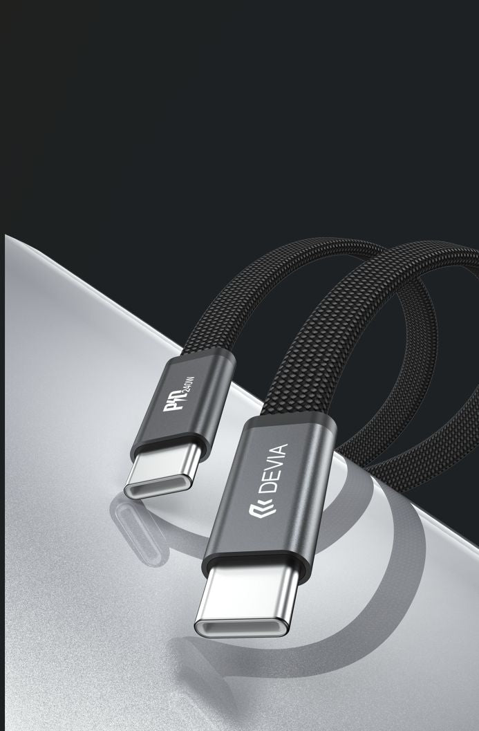 DEVIA Ultra3 C-C PD 240W Metal Woven Flat Fast Charging Cable (1.5M)