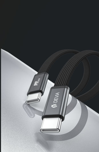 DEVIA Ultra3 C-C PD 240W Metal Woven Flat Fast Charging Cable (1.5M)