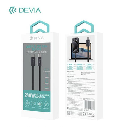 DEVIA Extreme Speed Series 240W C To C PD Cable (5A, 2M) - Black