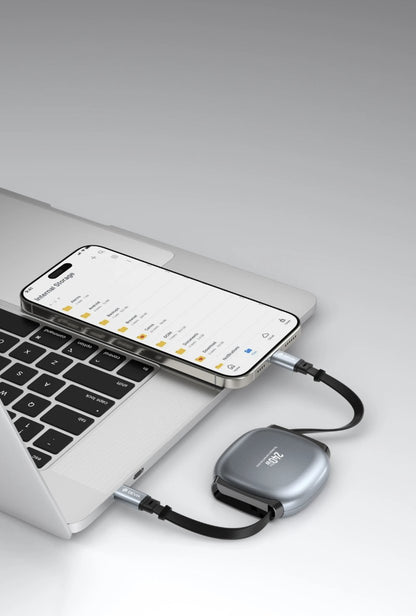 DEVIA Pro2 C-C PD 240W Stretchable Fast Charging Cable (1.0M) - Gray