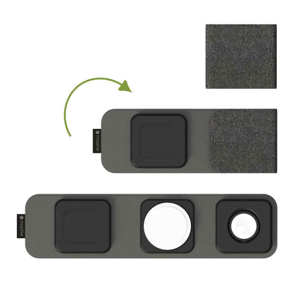 Mophie 3 in 1 Travel Charger with MagSafe included 30W USB-C Wall Adapter and C to C Cable - Black