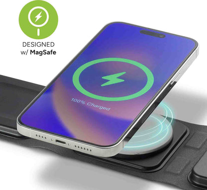 Mophie 3 in 1 Travel Charger with MagSafe included 30W USB-C Wall Adapter and C to C Cable - Black