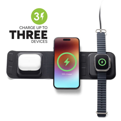 Mophie 3 in 1 Travel Charger with MagSafe included 30W USB-C Wall Adapter and C to C Cable - Black