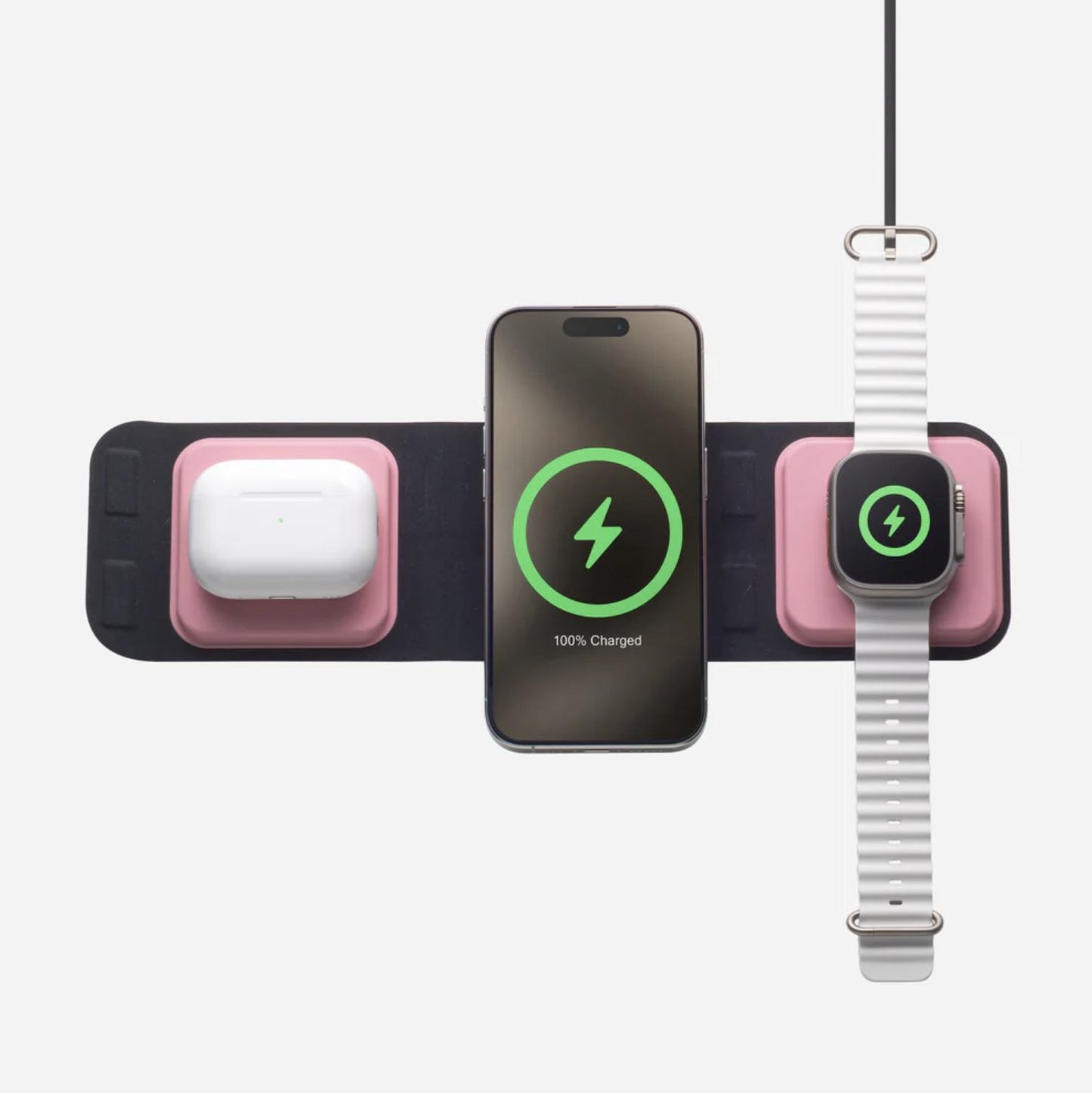 [Limited Edition] Mophie 3 in 1 Travel Charger with MagSafe included 30W USB-C Wall Adapter and C to C Cable - Pink