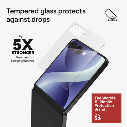 ZAGG INVISIBLESHIELD Glass Elite for Samsung Galaxy Z Flip8 (2026) (Outside) - Clear