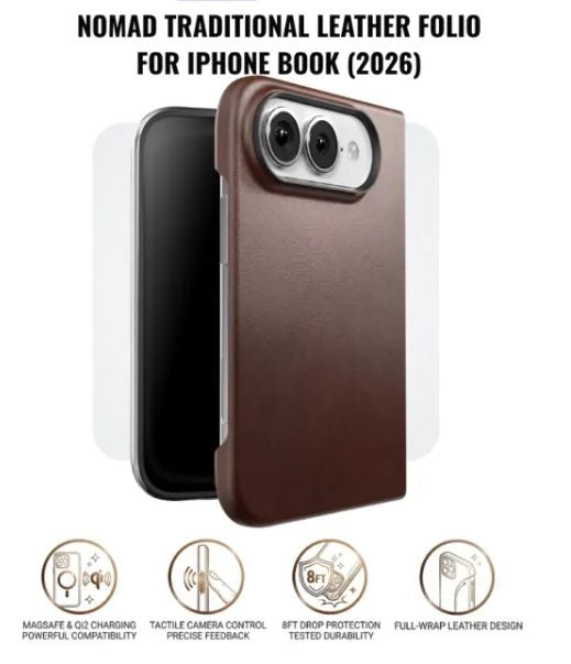 Nomad Traditional Leather Folio for iPhone Book (2026)