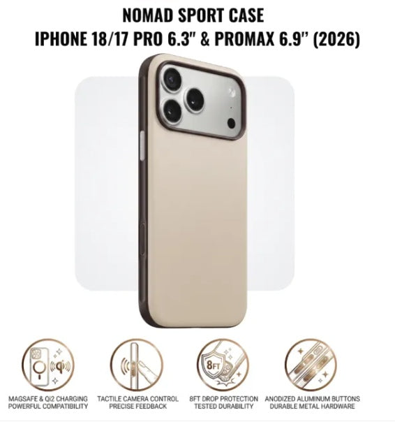 Nomad Rugged Leather Case with MagSafe for iPhone 18/17 Pro 6.3" & iPhone 18/17 PROMAX (2026)