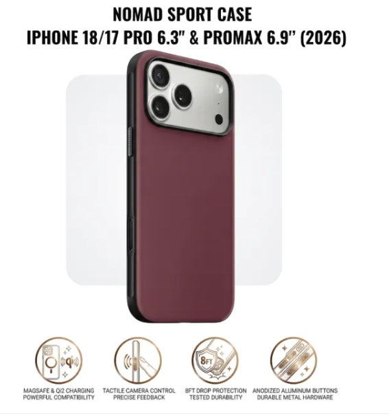 Nomad Rugged Leather Case with MagSafe for iPhone 18/17 Pro 6.3" & iPhone 18/17 PROMAX (2026)