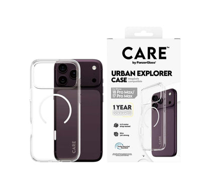 CARE by PanzerGlass Urban Explorer Case with MagSafe for iPhone 18/17 Series (2026) - Transparent