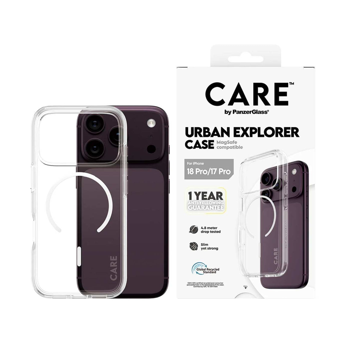 CARE by PanzerGlass Urban Explorer Case with MagSafe for iPhone 18/17 Series (2026) - Transparent