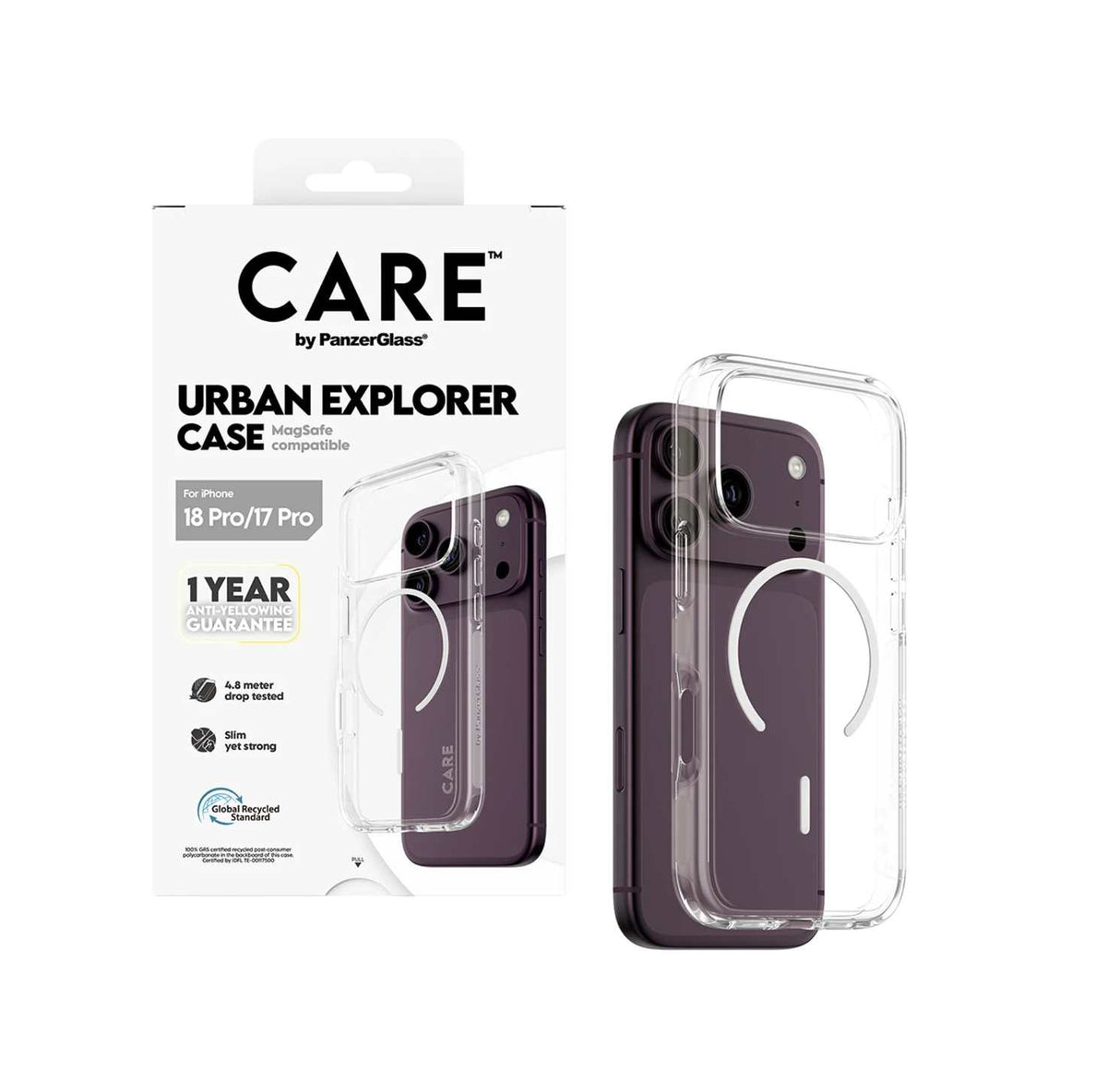 CARE by PanzerGlass Urban Explorer Case with MagSafe for iPhone 18/17 Series (2026) - Transparent
