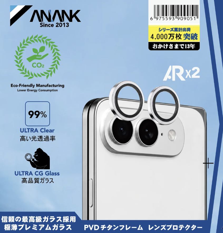 ANANK Corning 10X Reinforced Anti-Reflective Lens Guard for iPhone Duo (2026)