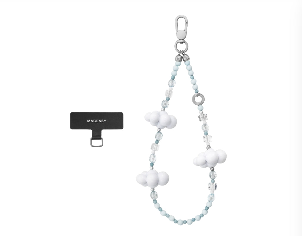MAGEASY Beaded Wrist Strap + Strap Card Snap Hook (with Strap Card)