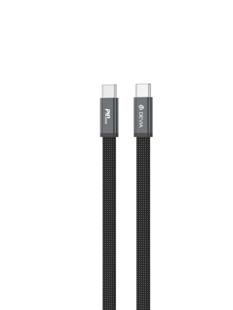 DEVIA Ultra3 C-C PD 240W Metal Woven Flat Fast Charging Cable (1.5M)