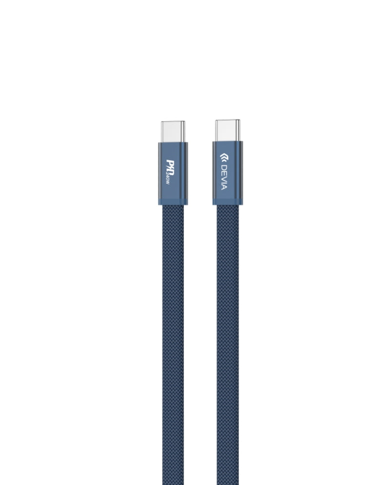 DEVIA Ultra3 C-C PD 240W Metal Woven Flat Fast Charging Cable (1.5M)