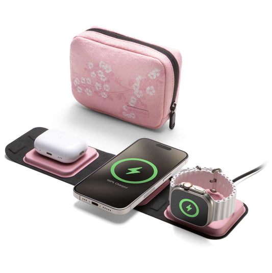 [Limited Edition] Mophie 3 in 1 Travel Charger with MagSafe included 30W USB-C Wall Adapter and C to C Cable - Pink