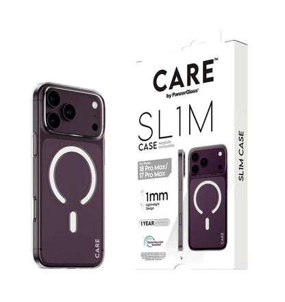 CARE by PanzerGlass SL1M Case with MagSafe for iPhone 18/17 Series (2026/2025) - Transparent