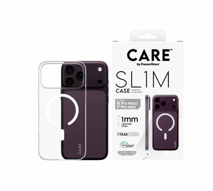 CARE by PanzerGlass SL1M Case with MagSafe for iPhone 18/17 Series (2026/2025) - Transparent