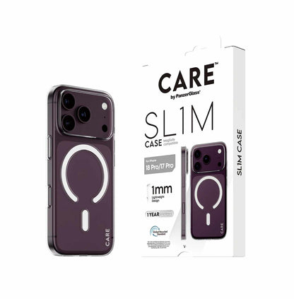 CARE by PanzerGlass SL1M Case with MagSafe for iPhone 18/17 Series (2026/2025) - Transparent