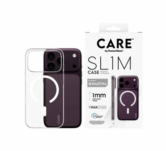 CARE by PanzerGlass SL1M Case with MagSafe for iPhone 18/17 Series (2026/2025) - Transparent