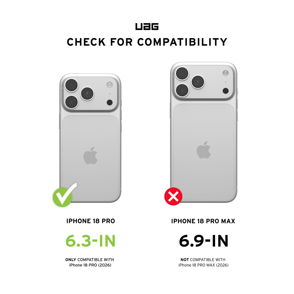 UAG iPhone 18 Pro compatibility chart