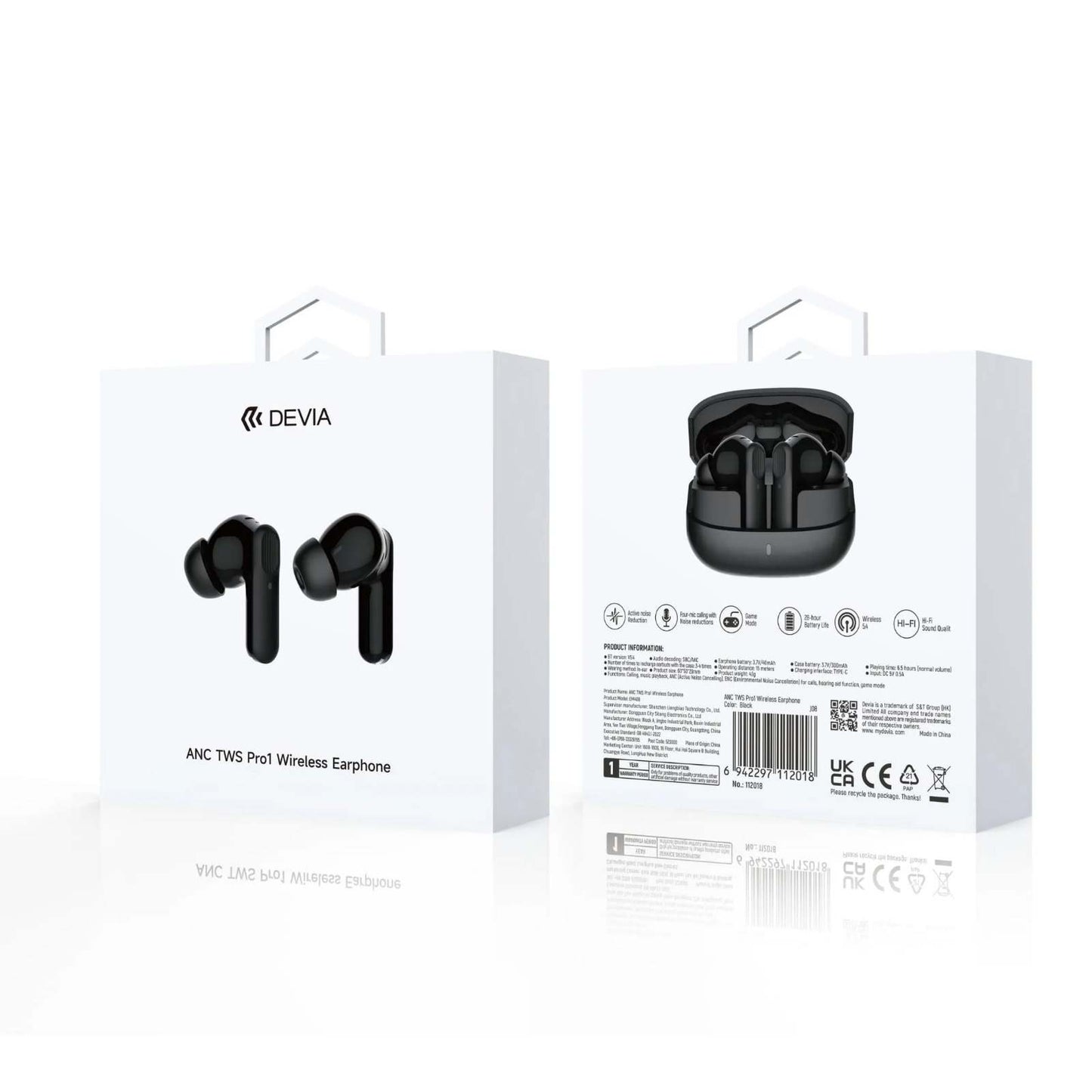 DEVIA ANC TWS Pro1 Wireless Earphone EM408
