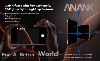 ANANK 2.5D 360° Privacy with 28° Angle Tempered Glass for Apple iPhone 17 Series (2025)