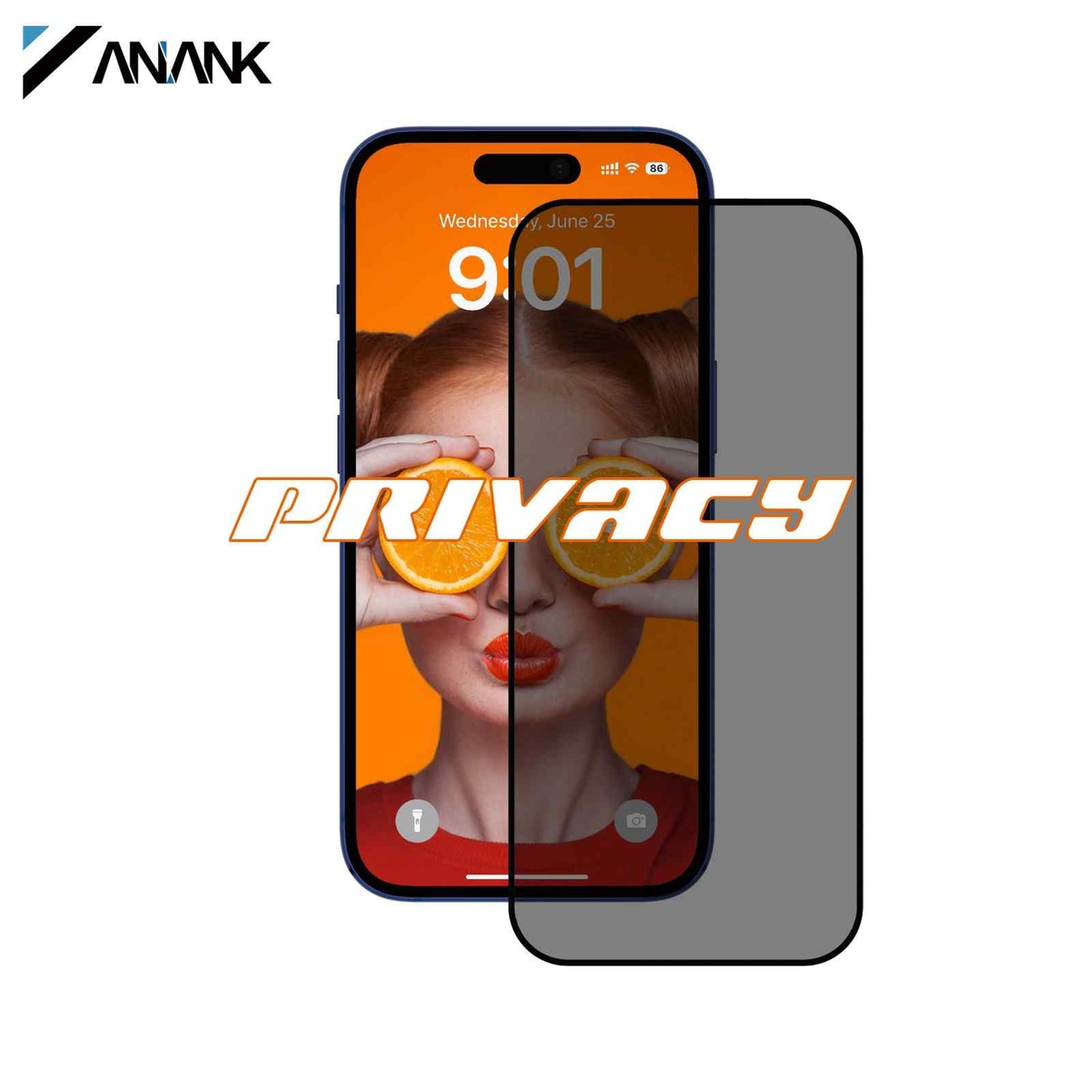 ANANK 2.5D 180° Privacy with 26° Angle Tempered Glass for Apple iPhone 17 Series (2025)