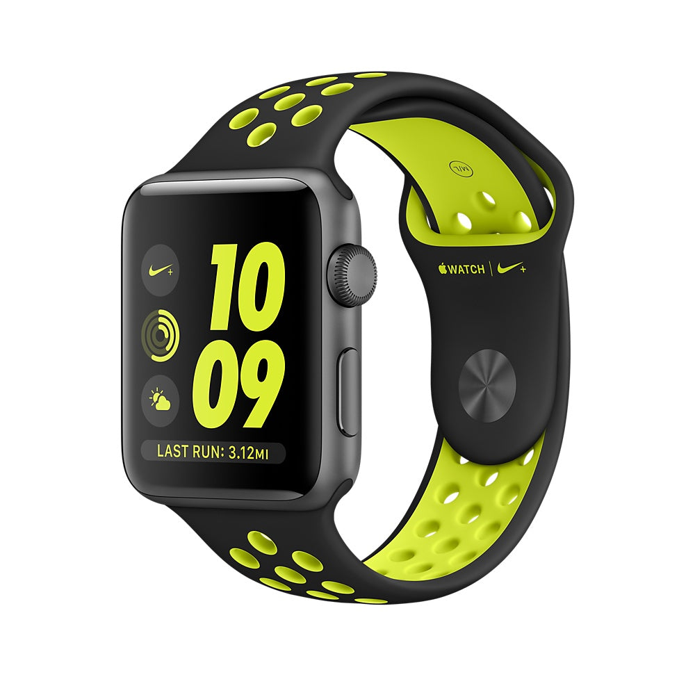 Apple Watch Series 2 Nike+ 42mm Aluminum Case ION-X Glass Ceramic Back GPS WR-50M (Well Used)