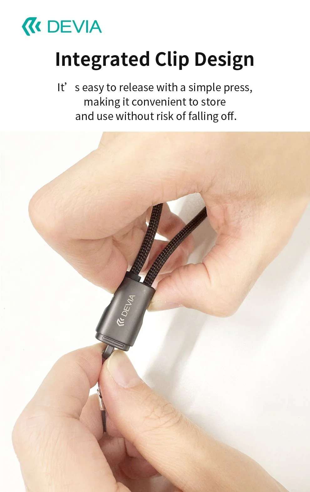 DEVIA Cable Ultra10 Type-C to Type-C Keychain Lanyard Fast Cable (0.2M) - Black