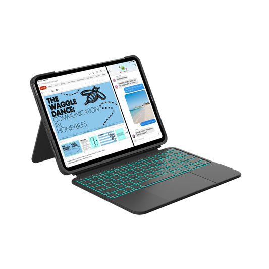 Typecase Folio Duo Keyboard Case for iPad A16 Chip 11" (2025)/iPad 10th Generation 10.9" (2022)/iPad Air 11" (2026/2025/2024)/iPad Air 10.9" (2022/2020)/iPad Pro 11" (2018-2022) - Black