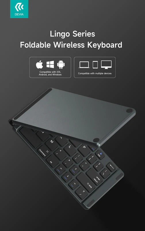 DEVIA Lingo Series Foldable Wireless Keyboard - Gray
