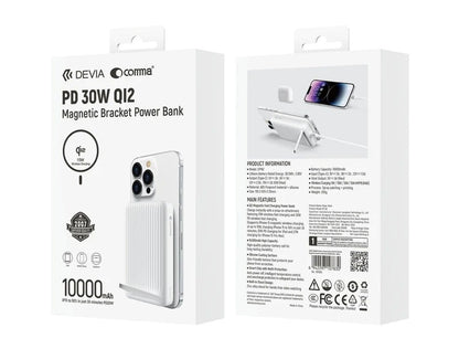 DEVIA Extreme Speed Series Mini PD 30W QI2 Magnetic Bracket Power Bank (10000mAh)