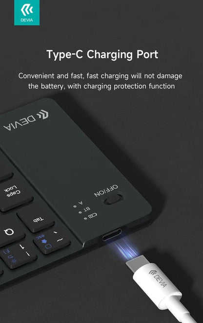 DEVIA Lingo Series Foldable Wireless Keyboard - Gray