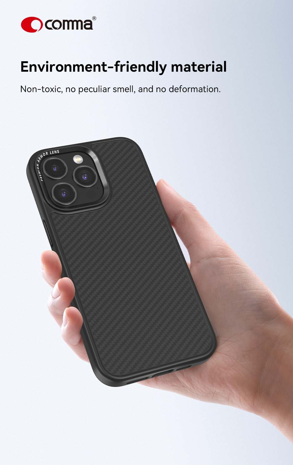 Comma Kevlar Magnetic Shockproof Case with MagSafe for iPhone 17 Series (2025) - Black