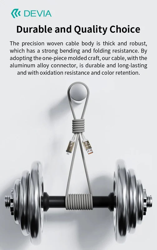 DEVIA Ultra 2 Multi Functions 4 In 1 Woven Magnetic Fast Cable (1.2M)- Natural Titanium