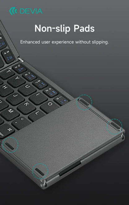DEVIA Lingo Series Wireless Folding Keyboard with Touchpad - Gray