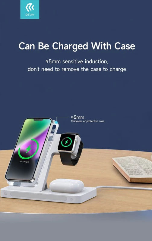 DEVIA Smart Series 3 In 1 Bracket Wireless Charger - White