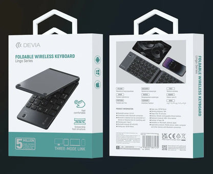 DEVIA Lingo Series Foldable Wireless Keyboard - Gray