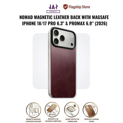 NOMAD Magnetic Leather Back with MagSafe iPhone 18/17 Pro 6.3" & iPhone 18/17 PROMAX (2026)