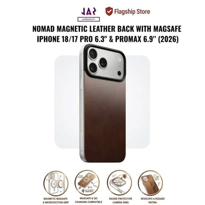 NOMAD Magnetic Leather Back with MagSafe iPhone 18/17 Pro 6.3" & iPhone 18/17 PROMAX (2026)