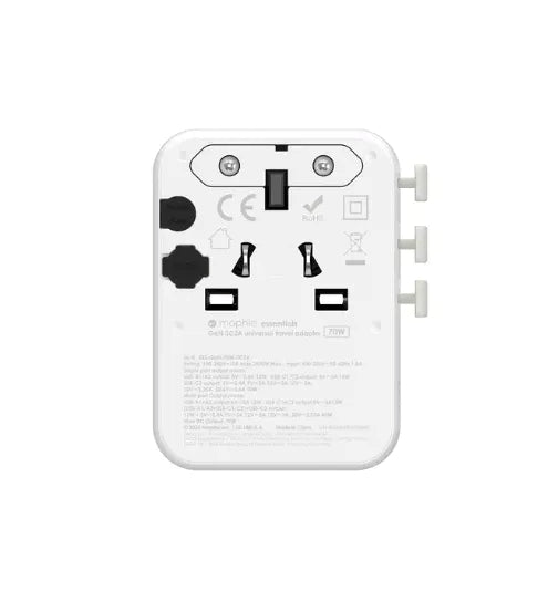 Mophie Essentials 70W GaN 5 Ports + AC Travel Adapter