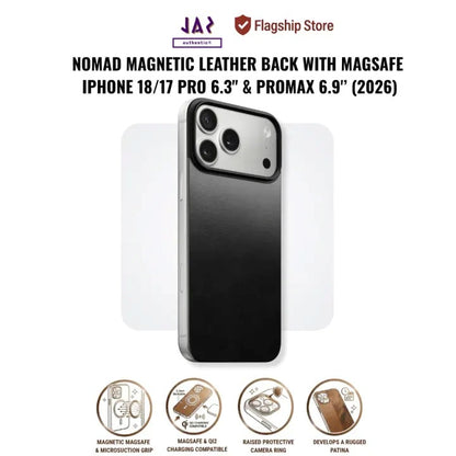 NOMAD Magnetic Leather Back with MagSafe iPhone 18/17 Pro 6.3" & iPhone 18/17 PROMAX (2026)