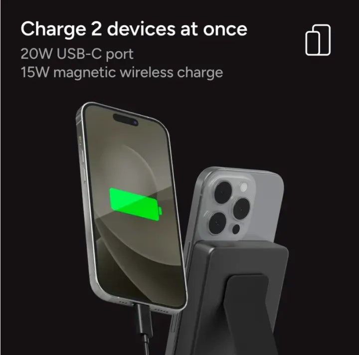 Mophie Powerstation Mini Qi2 Wireless with Stand - Black