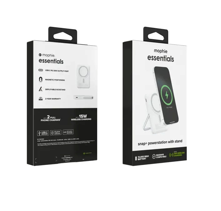 Mophie Essentials Snap+ Powerstation 10K with Stand - White