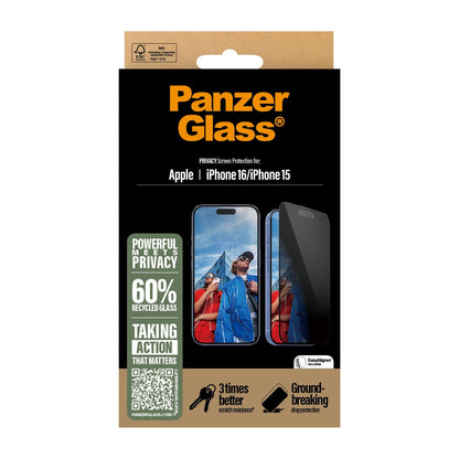 PanzerGlass Ultra-Wide Fit Privacy Screen Protector for iPhone 16 Series (2024)