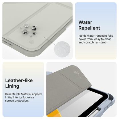 JTLEGEND Youth Q.C.A.C. Clear Magnetic Stand Case with Pencil Slot for iPad A16 Chip 11" (2025)/iPad 10th Generation 10.9" (2022)